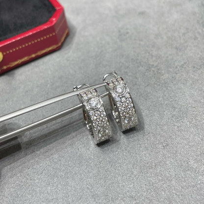 [✨ROSE💎]LOVE 5.5MM DIAMOND PAVED EARRINGS