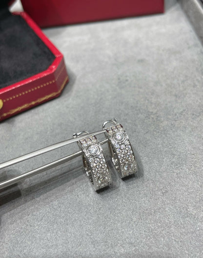 [✨ROSE💎]LOVE 5.5MM DIAMOND PAVED EARRINGS