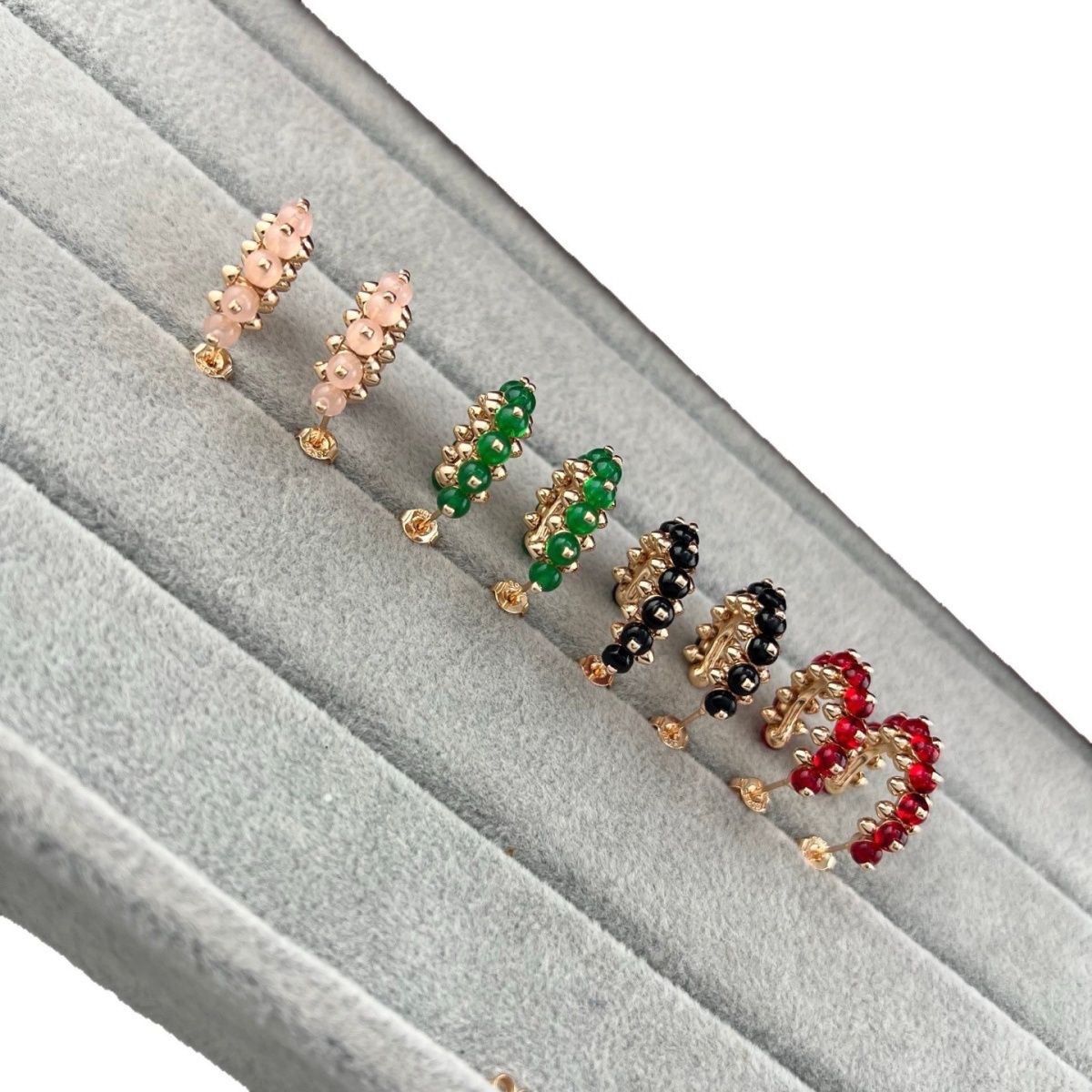 [✨ROSE💎]NEW COLORED GEMSTONE COLLECTION SMALL HOOP EARRINGS