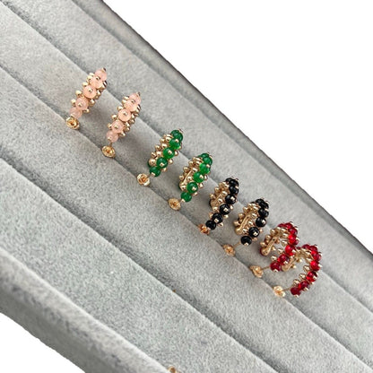 [✨ROSE💎]NEW COLORED GEMSTONE COLLECTION SMALL HOOP EARRINGS