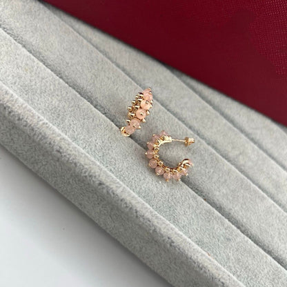 [✨ROSE💎]NEW COLORED GEMSTONE COLLECTION SMALL HOOP EARRINGS