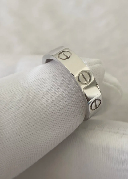 [✨ROSE💎]LOVE RING 4MM 1 DIAMOND SILVER