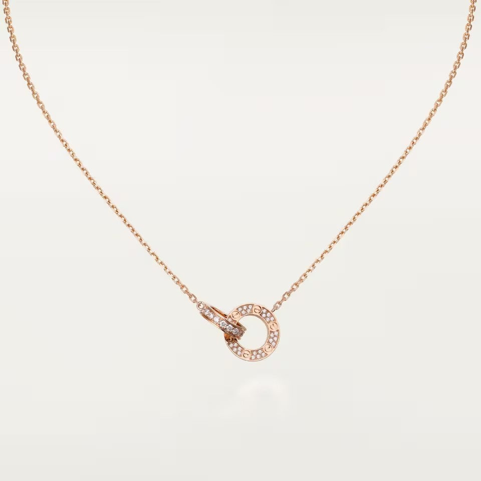 [✨ROSE💎]LOVE  FULL DIAMOND PENDANT NECKLACE