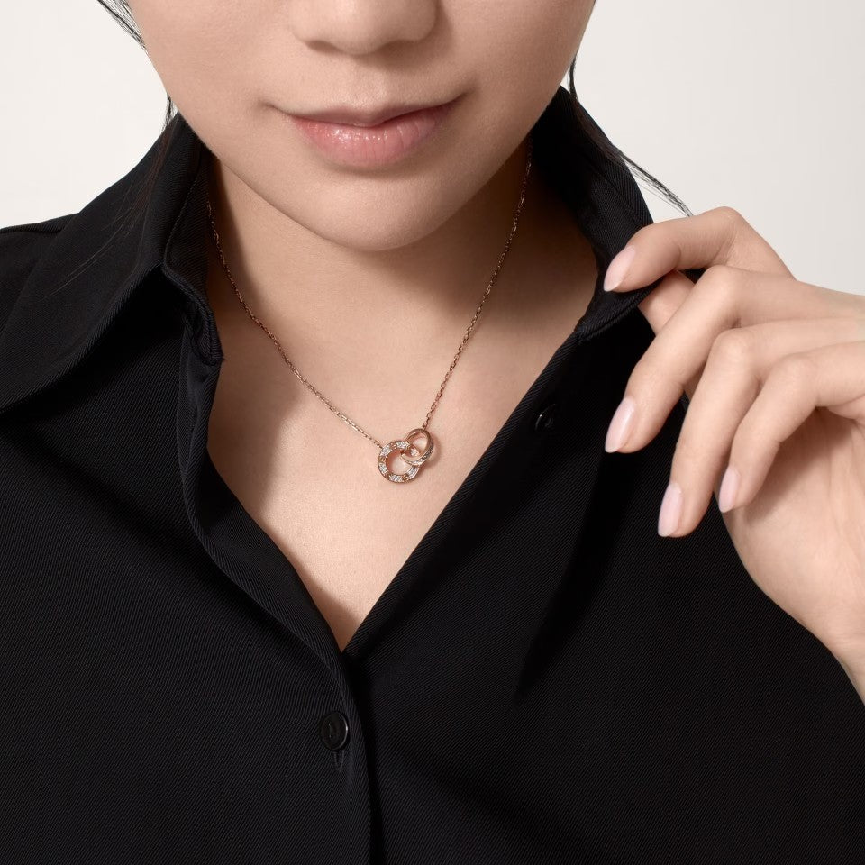 [✨ROSE💎]LOVE  FULL DIAMOND PENDANT NECKLACE