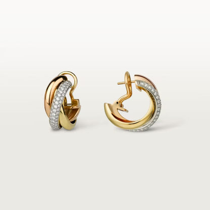 [✨ROSE💎]TRINITY HALF DIAMOND  CLASSIC EARRINGS