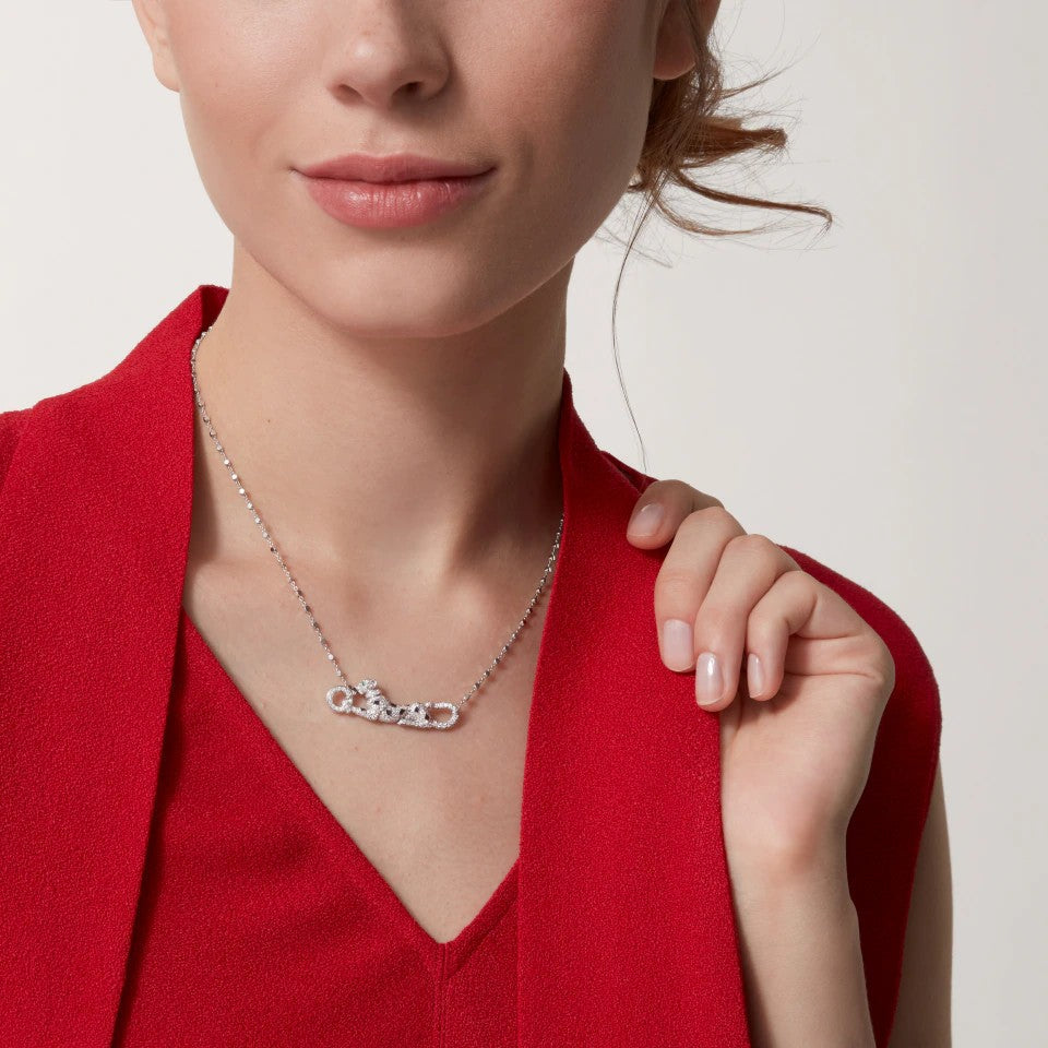 [✨ROSE💎]PANTHERE PAVED DIAMOND NECKLACE