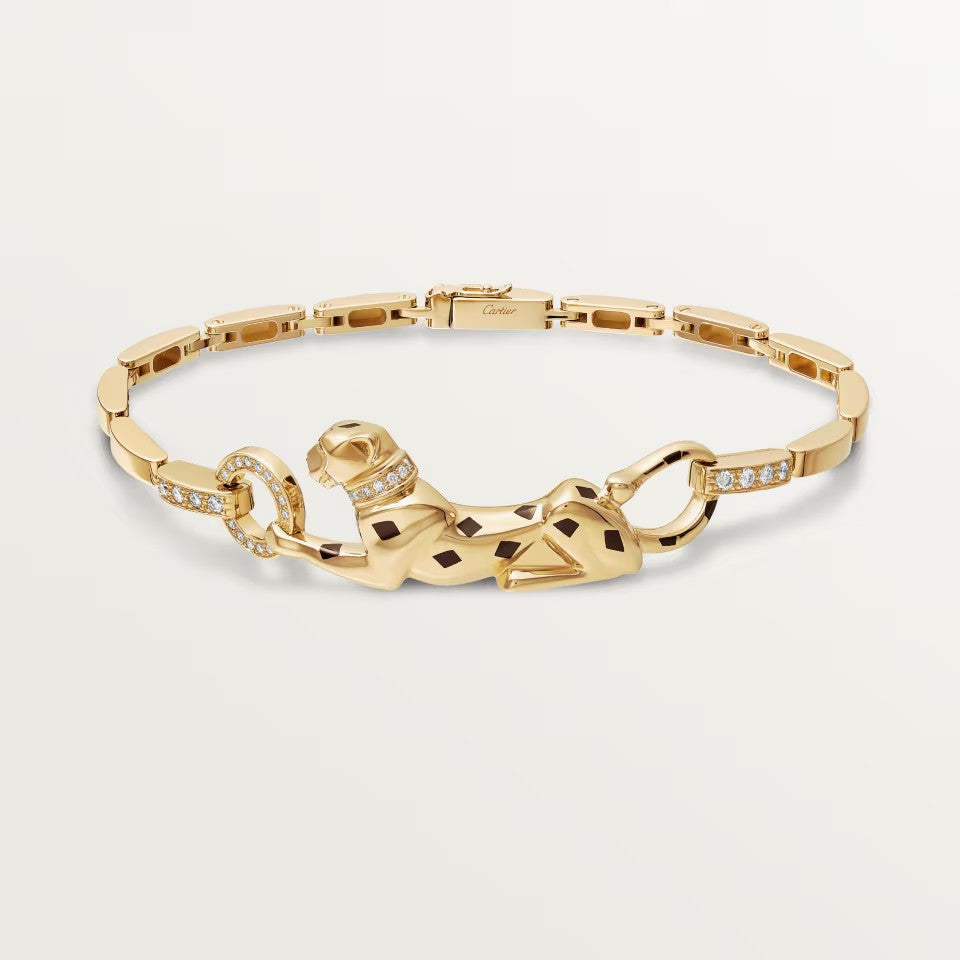[✨ROSE💎]PANTHERE HALF DIAMOND ON CHAIN BRACELET