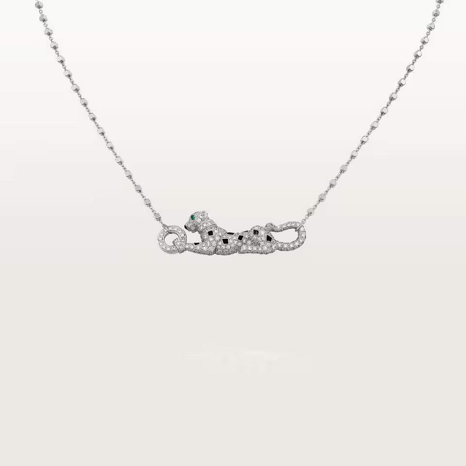 [✨ROSE💎]PANTHERE PAVED DIAMOND NECKLACE