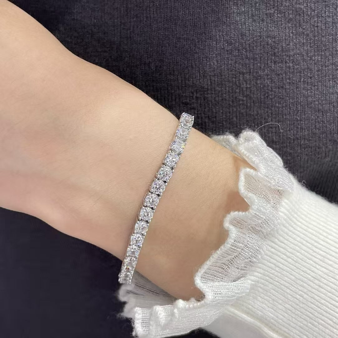 [✨ROSE💎 jewelrys]TENNIS BRACELET WITH FULL DIAMOND SETTING