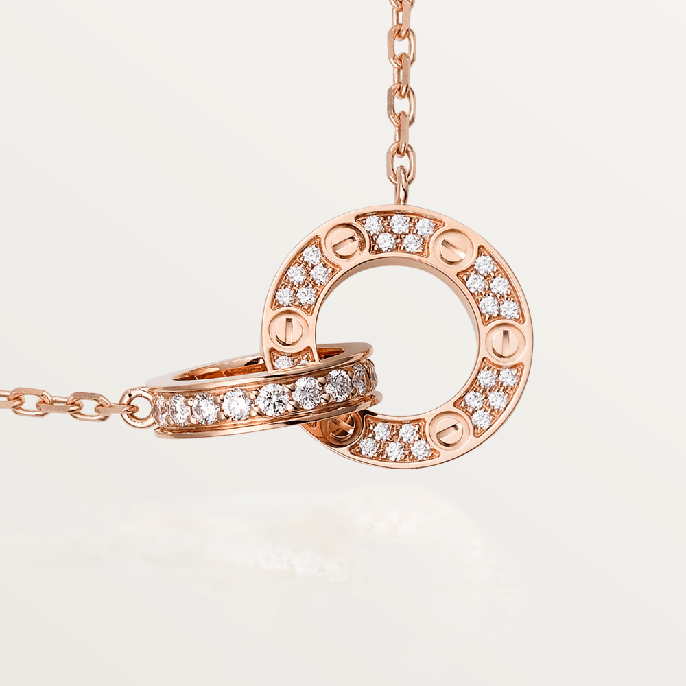 [✨ROSE💎]LOVE  FULL DIAMOND PENDANT NECKLACE