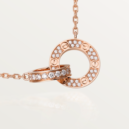 [✨ROSE💎]LOVE  FULL DIAMOND PENDANT NECKLACE