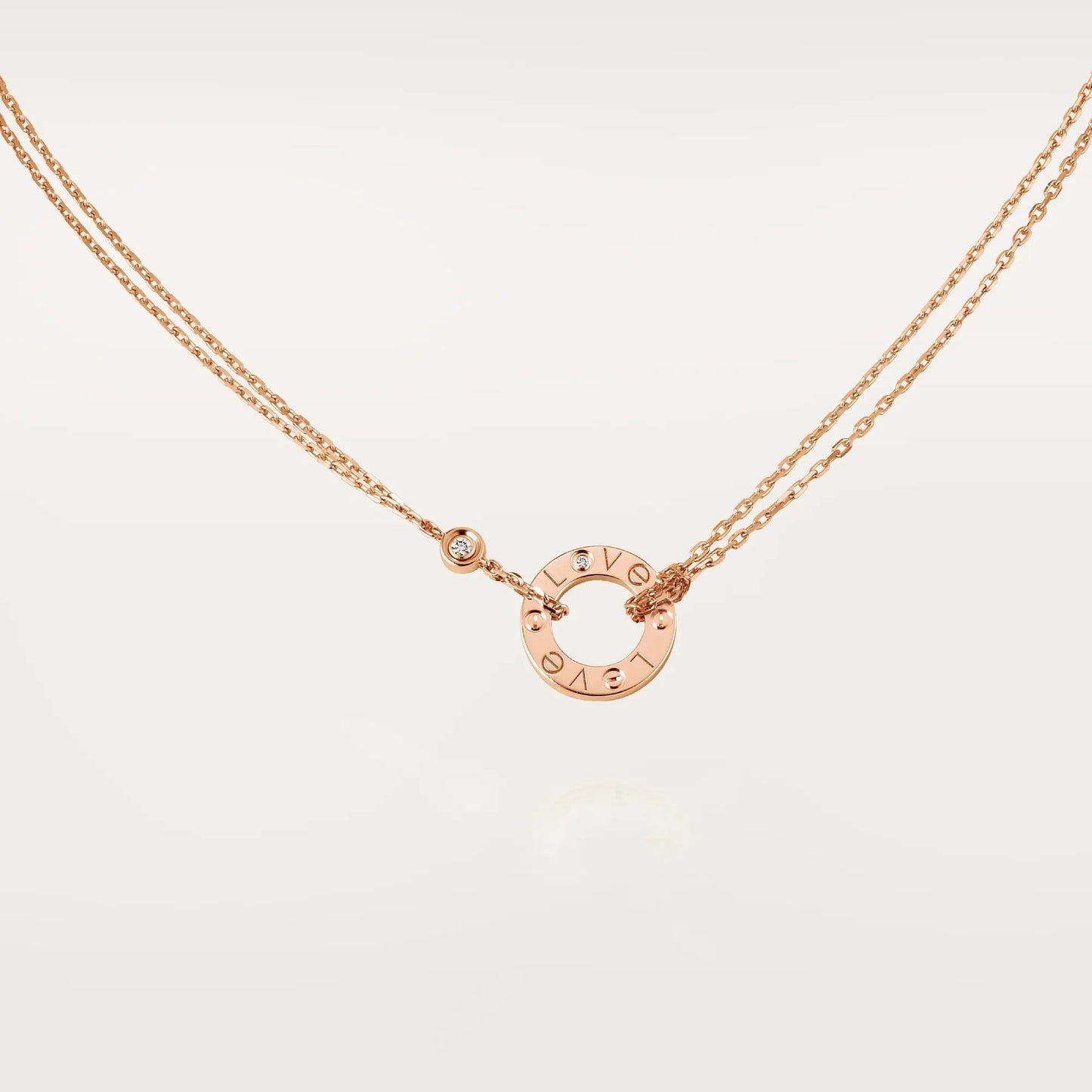 [✨ROSE💎]LOVE NECKLACE 16MM 2 DIAMONDS
