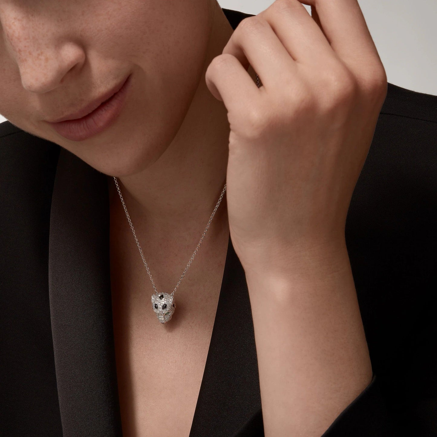 [✨ROSE💎]PANTHERE FULL DIAMOND NECKLACE