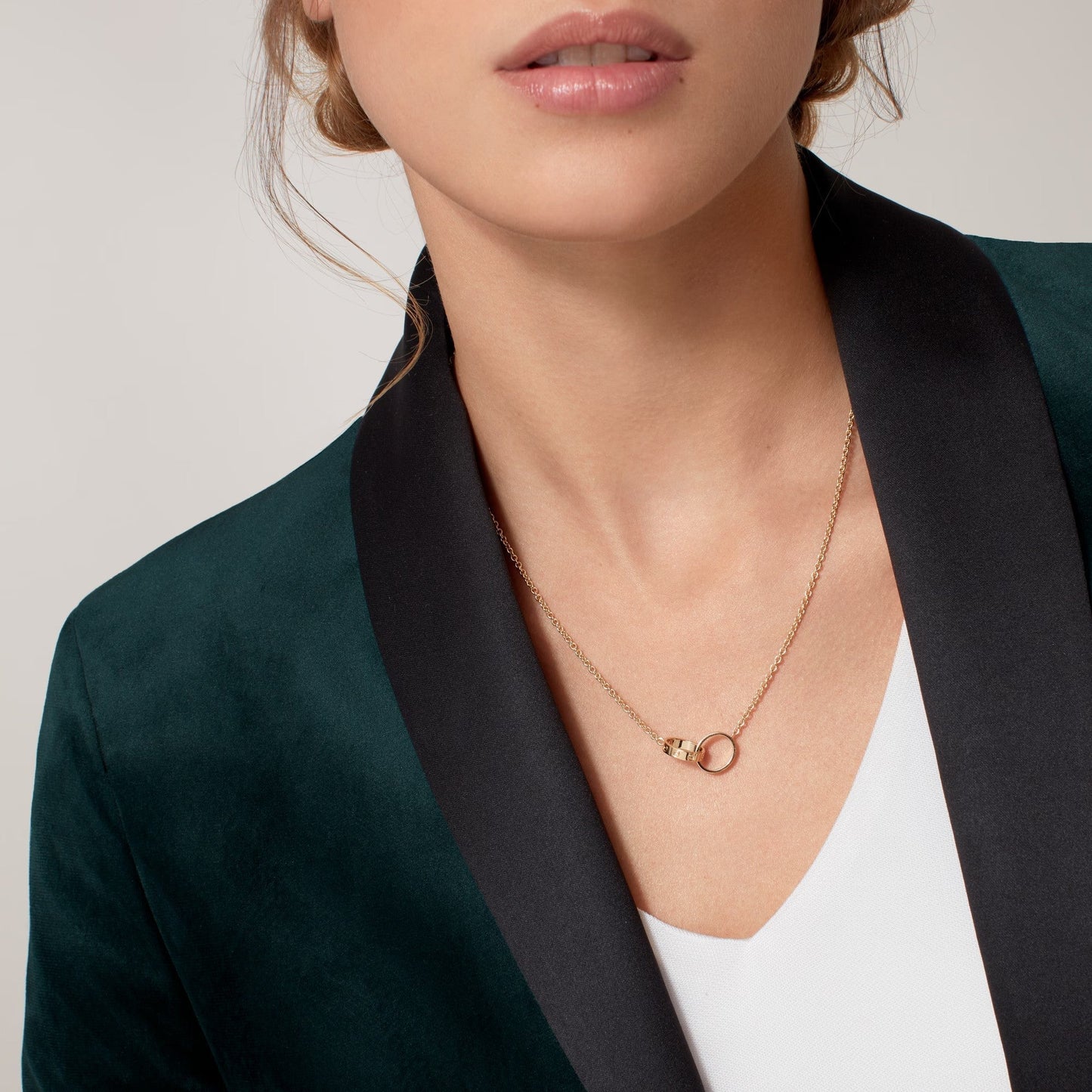 [✨ROSE💎]LOVE DOUBLE RING NECKLACE