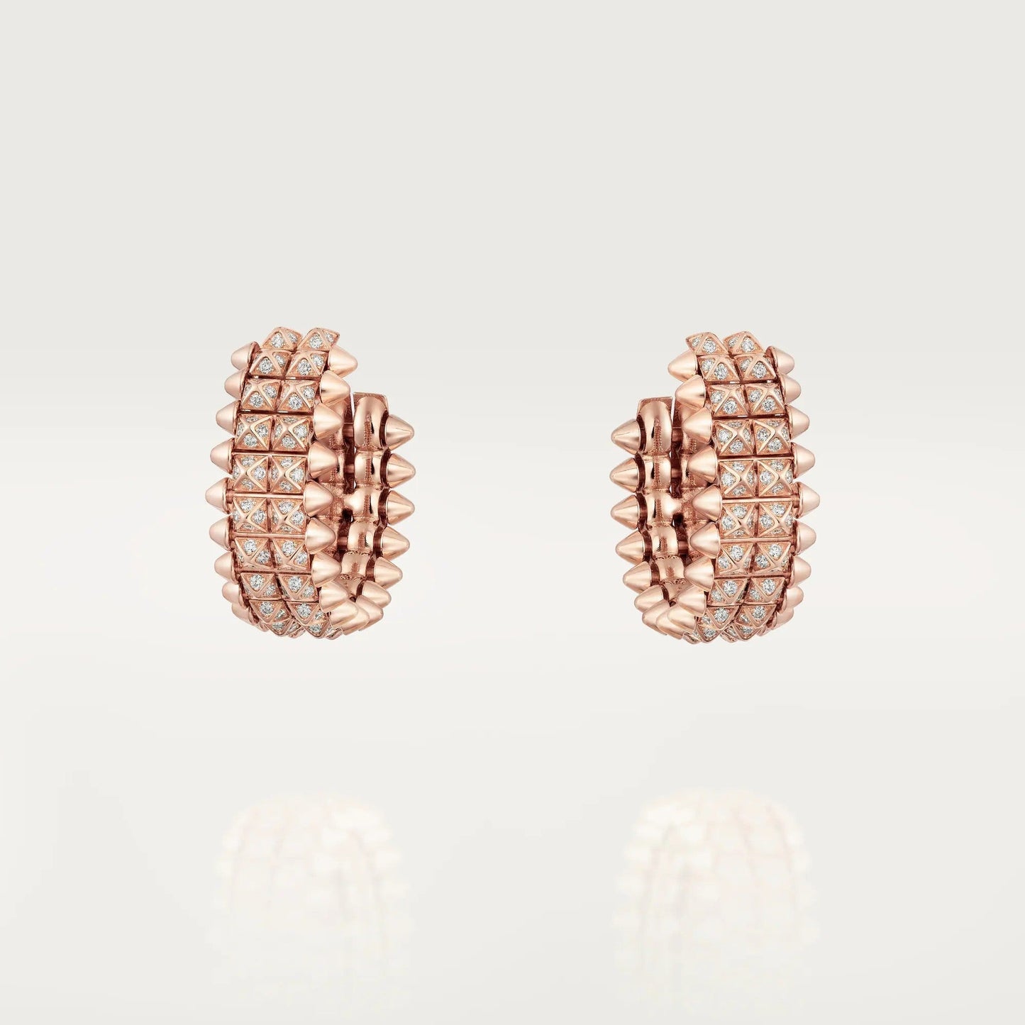 [✨ROSE💎]CLASH 9.2MM FULL DIAMOND DOUBLE ROW EARRINGS