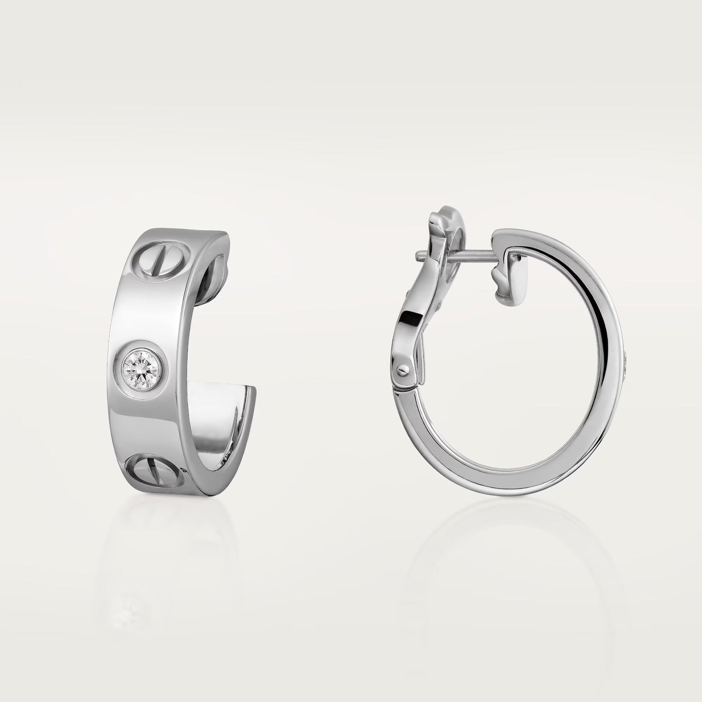[✨ROSE💎]LOVE EARRINGS 5.7MM 2 DIAMONDS