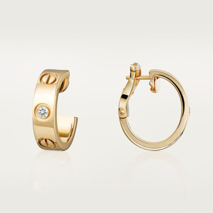 [✨ROSE💎]LOVE EARRINGS 5.7MM 2 DIAMONDS