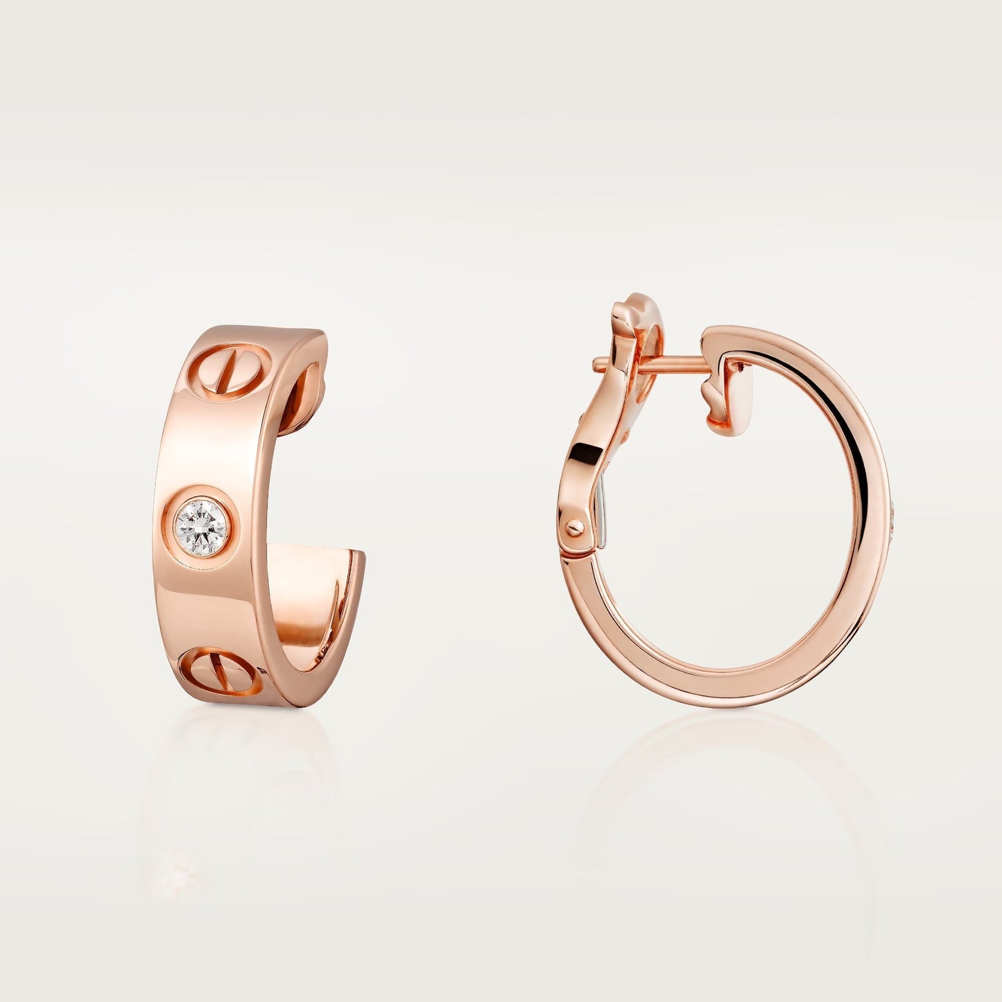 [✨ROSE💎]LOVE EARRINGS 5.7MM 2 DIAMONDS