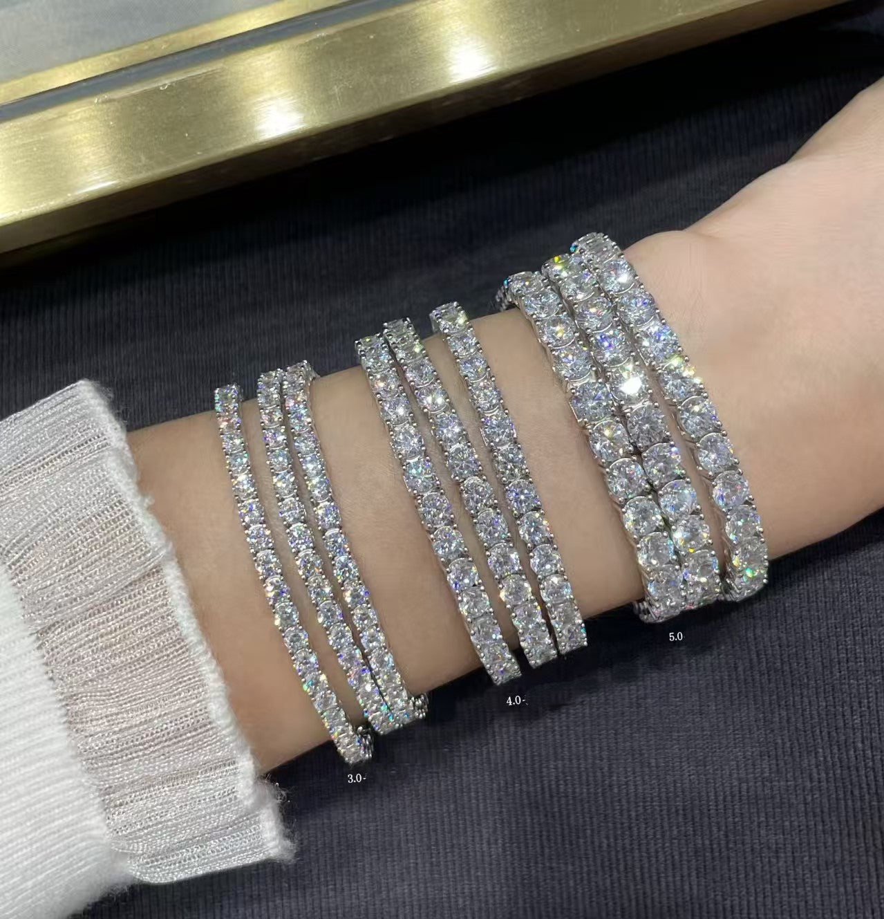 [✨ROSE💎 jewelrys]TENNIS BRACELET WITH FULL DIAMOND SETTING