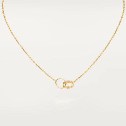 [✨ROSE💎]LOVE NECKLACE DOUBLE RING GOLD