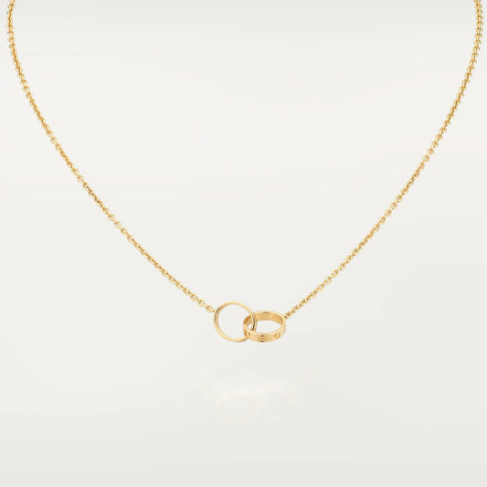 [✨ROSE💎]LOVE NECKLACE DOUBLE RING GOLD