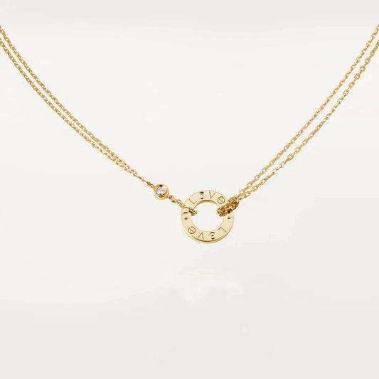 [✨ROSE💎]LOVE NECKLACE 16MM 2 DIAMONDS