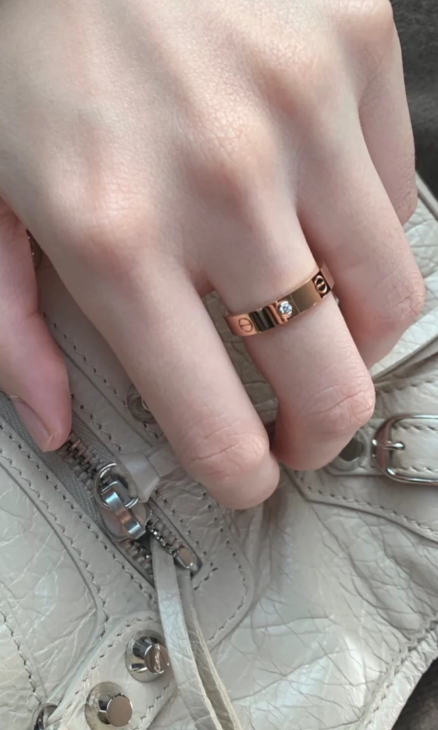 [✨ROSE💎]LOVE RING 4MM 1 DIAMOND