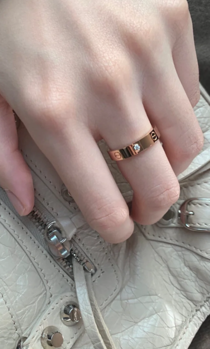 [✨ROSE💎]LOVE RING 4MM 1 DIAMOND