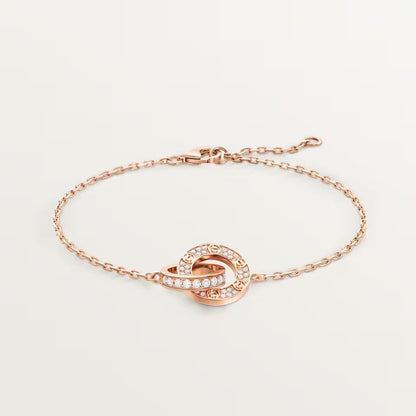 [✨ROSE💎]LOVE DOUBLE RING FULL DIAMOND BRACELET