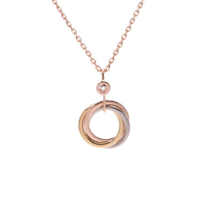 [✨ROSE💎]TRINITY SILVER GOLD PINK GOLD NECKLACE