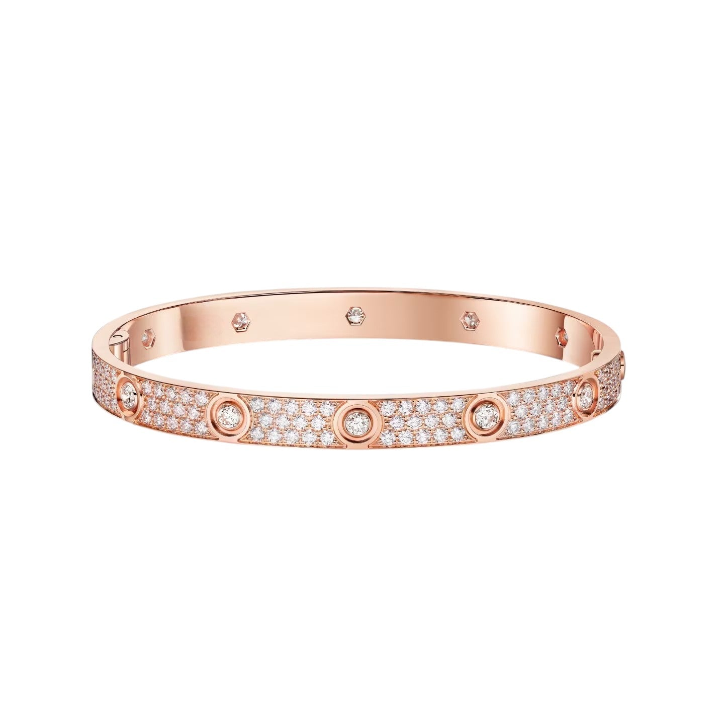 [✨ROSE💎]LOVE BRACELET 6.1MM DIAMOND-PAVED 10 BIG DIAMONDS