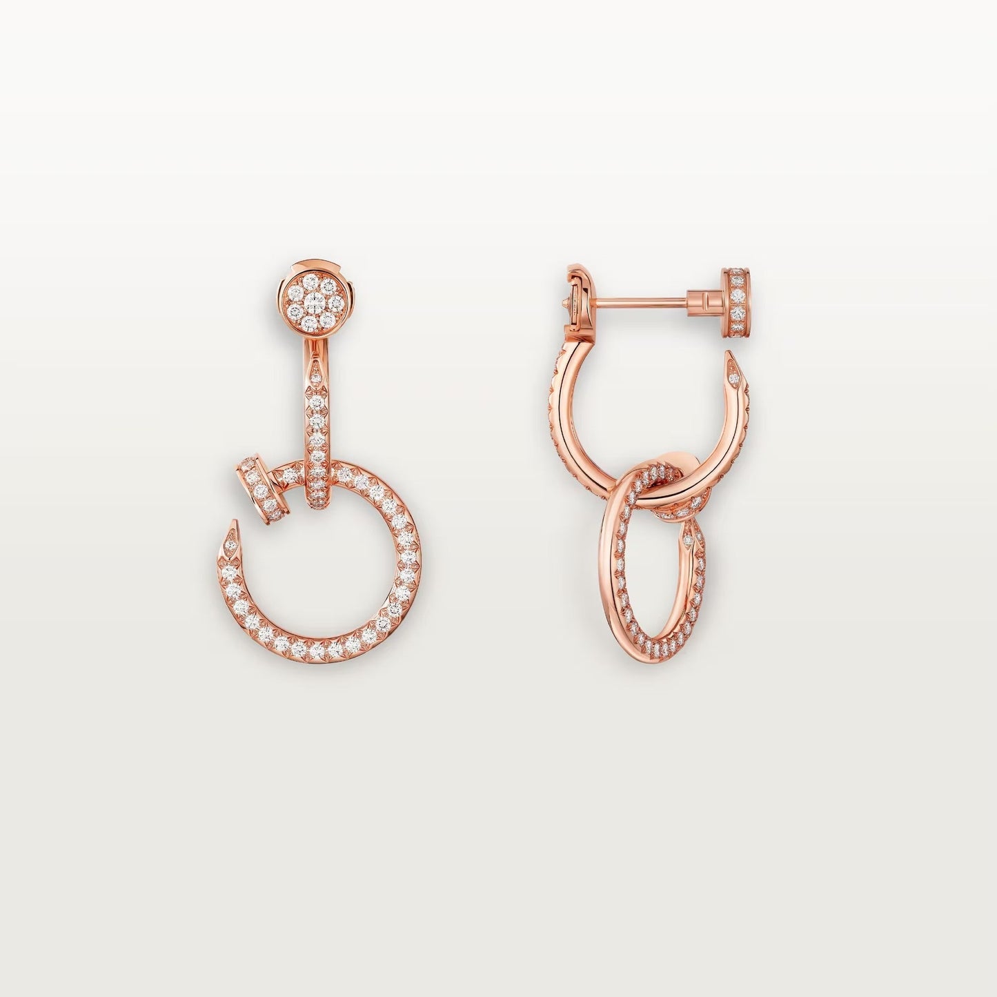 [✨ROSE💎]JUSTE FULL DIAMOND DOUBLE EARRINGS