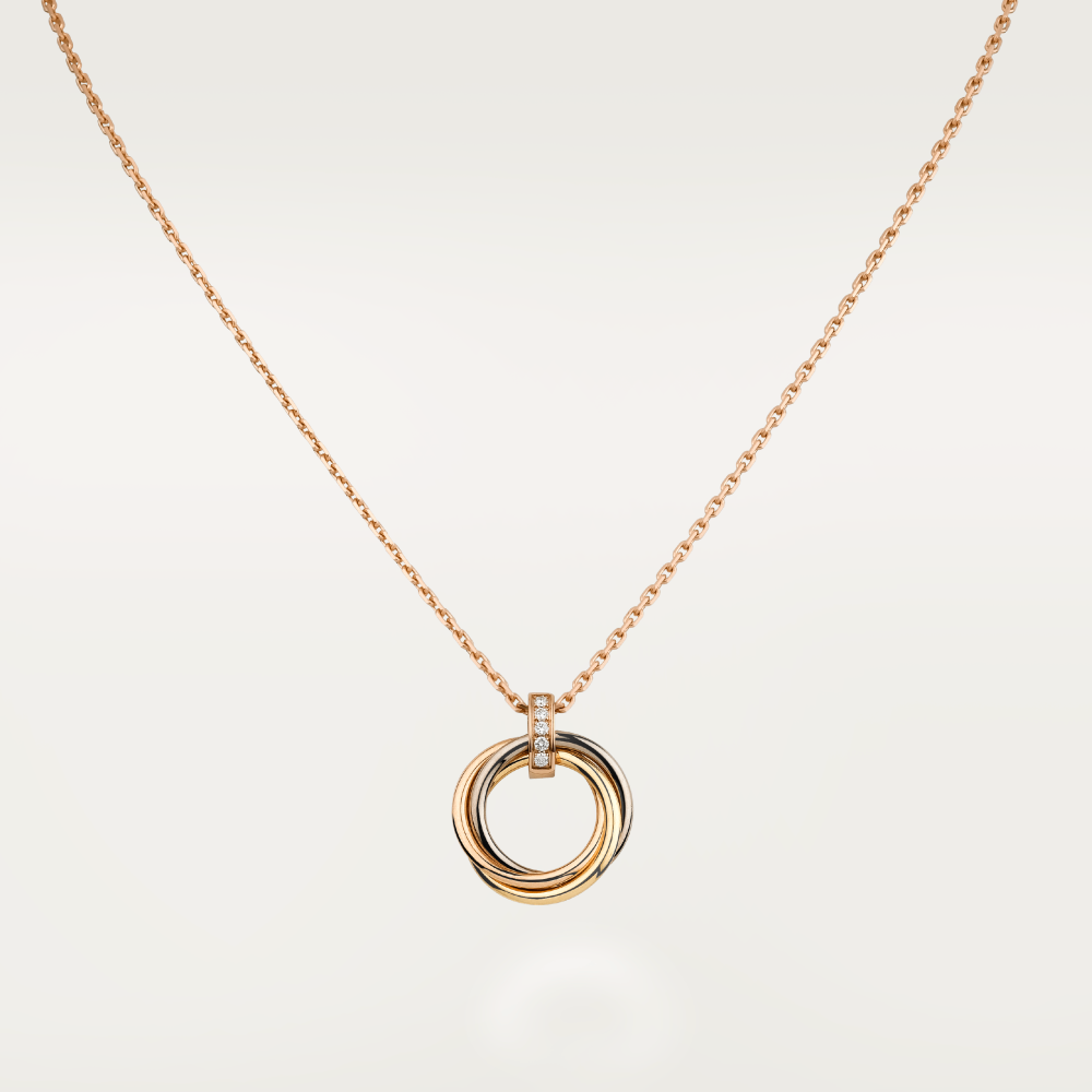 [✨ROSE💎]TRINITY NECKLACE GOLD  DIAMONDS