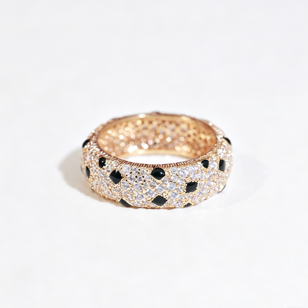 [✨ROSE💎]PANTHERE SPOTTED FULL DIAMOND RING