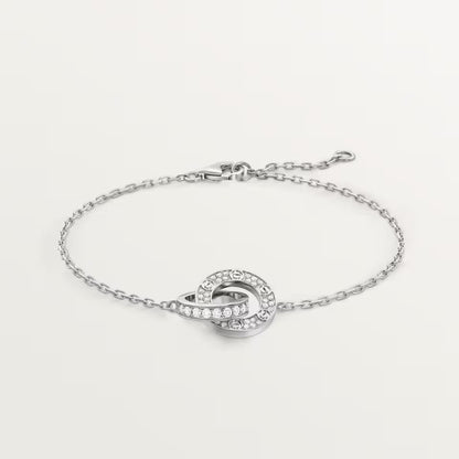 [✨ROSE💎]LOVE DOUBLE RING FULL DIAMOND BRACELET