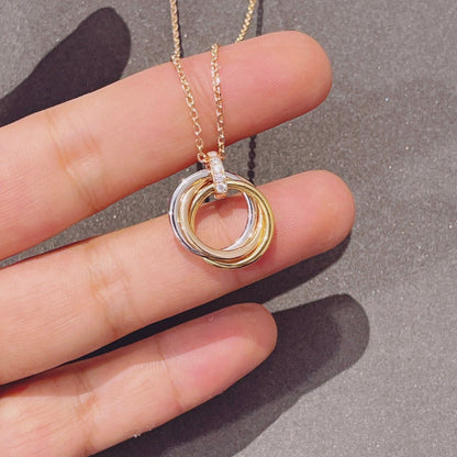 [✨ROSE💎]TRINITY NECKLACE GOLD  DIAMONDS