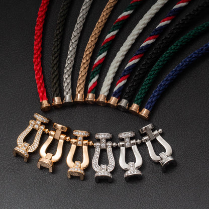 [✨ROSE💎]FORCE LARGE HORSESHOE HALF DIAMOND BRACELET ROSE GOLD