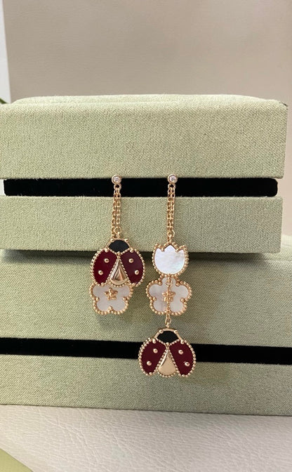[✨ROSE💎]NEW TASSEL PLUM BLOSSOM LADYBUG EARRINGS