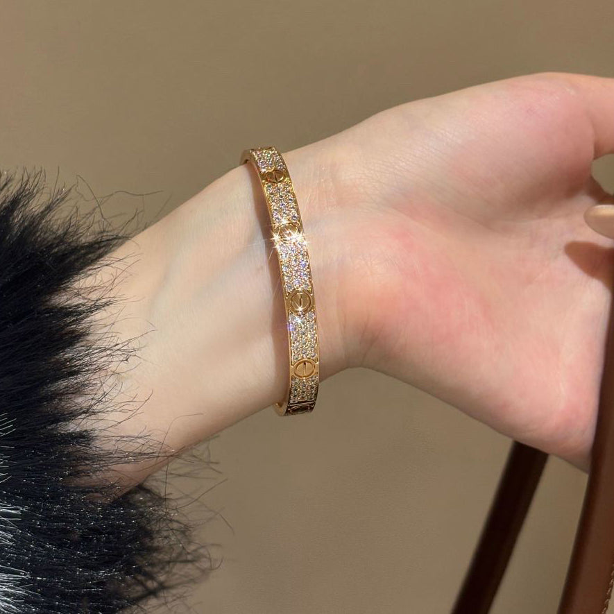[✨ROSE💎]LOVE BRACELET 6.1MM DIAMOND-PAVED