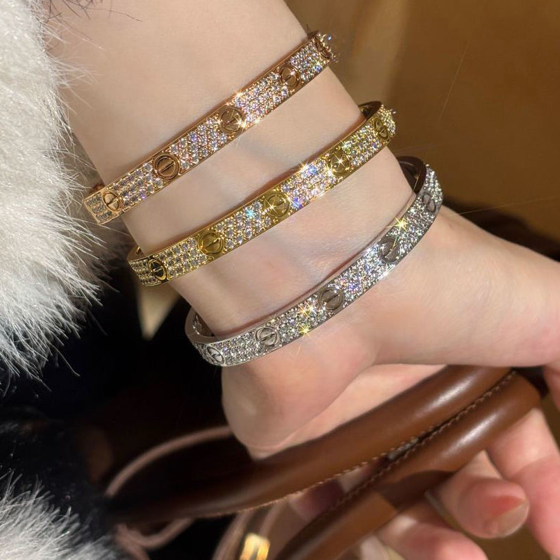 [✨ROSE💎]LOVE BRACELET 6.1MM DIAMOND-PAVED