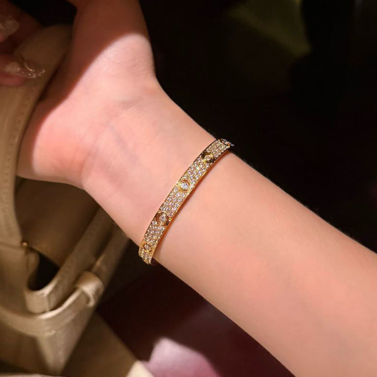 [✨ROSE💎]LOVE BRACELET 6.1MM DIAMOND-PAVED 10 BIG DIAMONDS