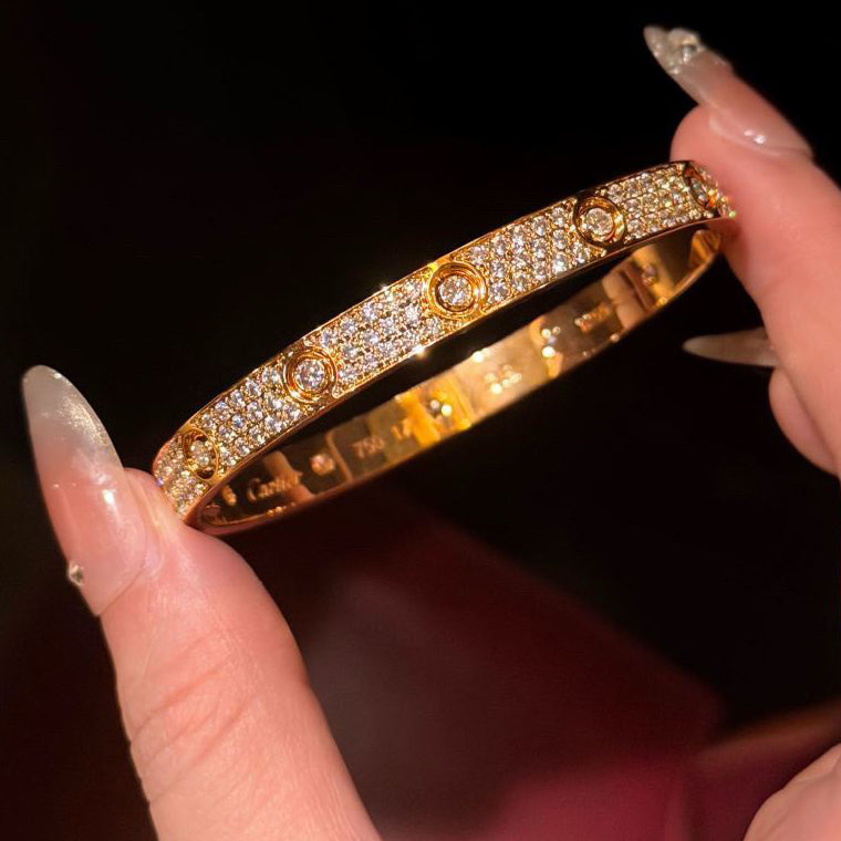 [✨ROSE💎]LOVE BRACELET 6.1MM DIAMOND-PAVED 10 BIG DIAMONDS