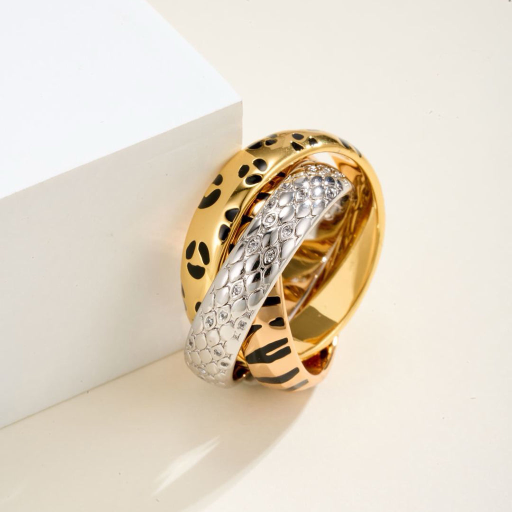 [✨ROSE💎]TRINITY  RING LEOPARD PRINT