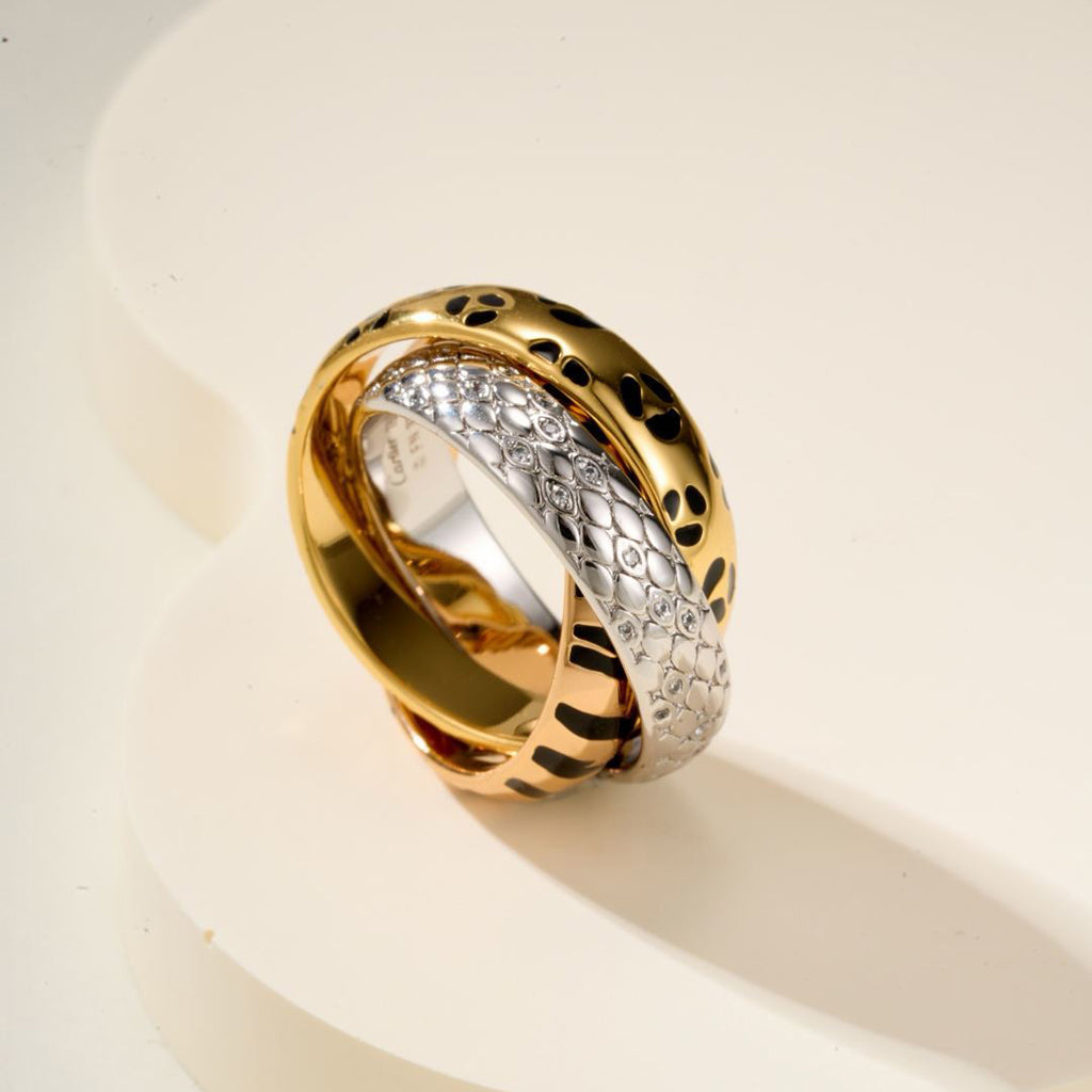 [✨ROSE💎]TRINITY  RING LEOPARD PRINT