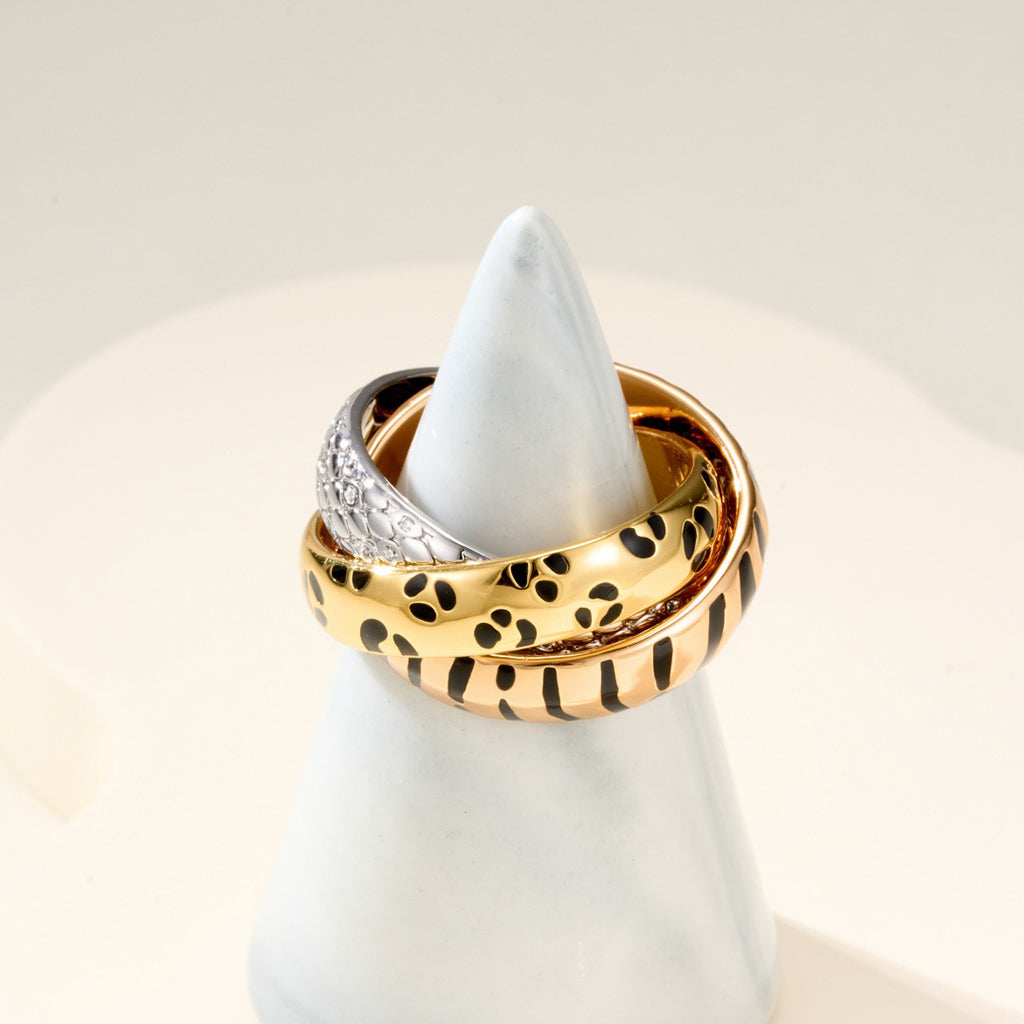 [✨ROSE💎]TRINITY  RING LEOPARD PRINT