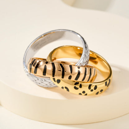[✨ROSE💎]TRINITY  RING LEOPARD PRINT
