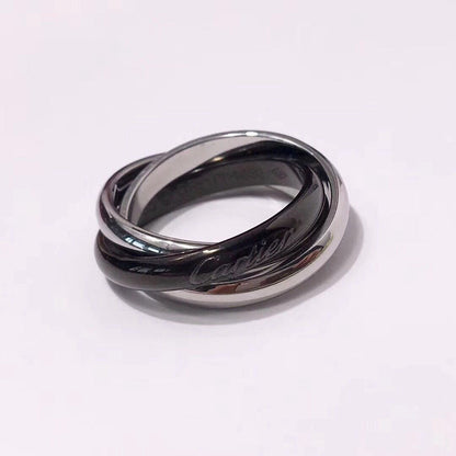 [✨ROSE💎]TRINITY 3.2MM RING BLACK CERAMIC