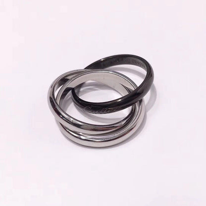 [✨ROSE💎]TRINITY 3.2MM RING BLACK CERAMIC