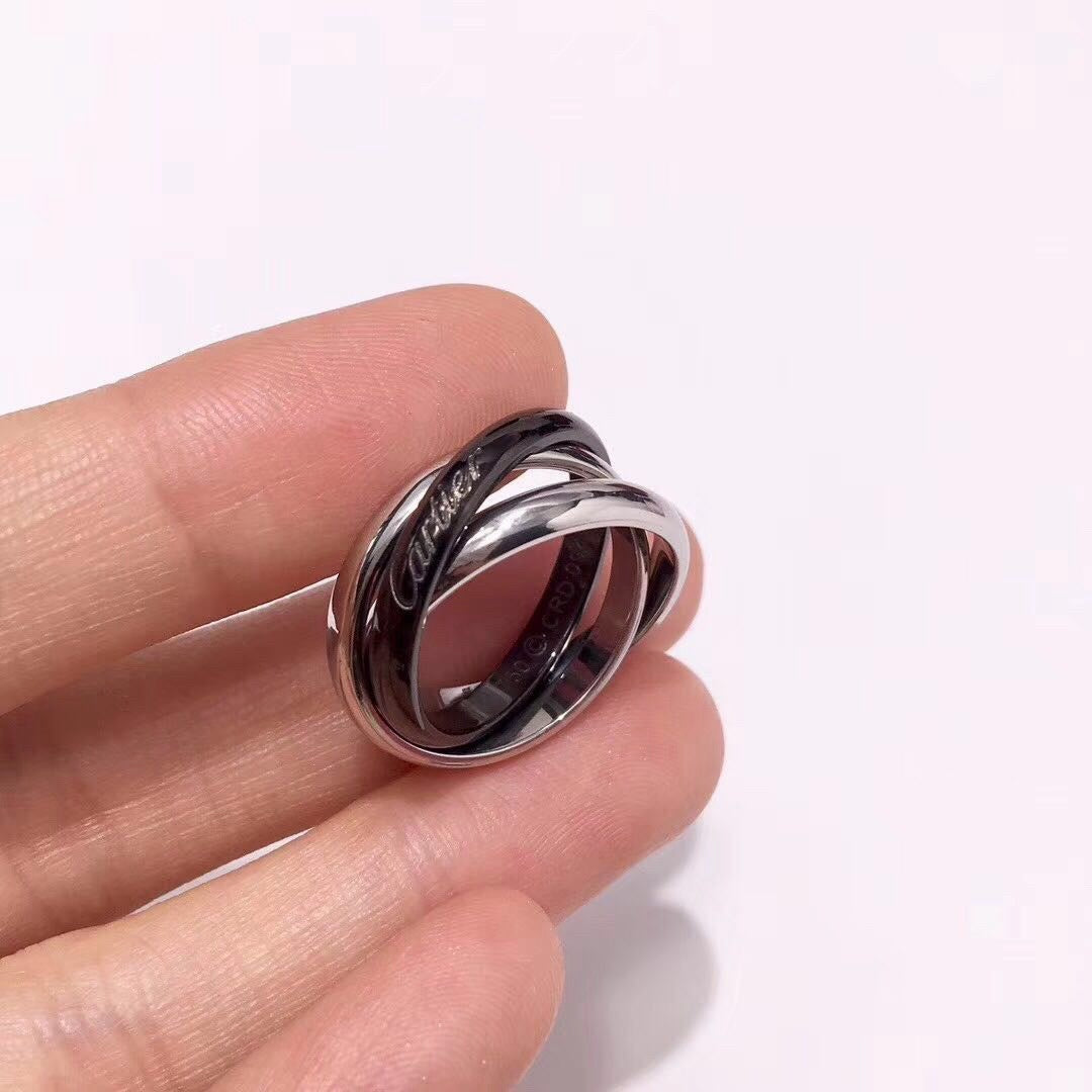[✨ROSE💎]TRINITY 3.2MM RING BLACK CERAMIC
