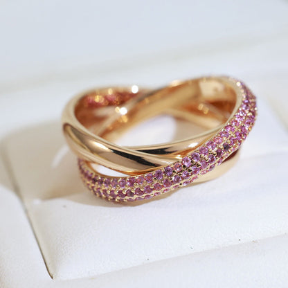 [✨ROSE💎]TRINITY 3.2MM RING PINK DIAMOND
